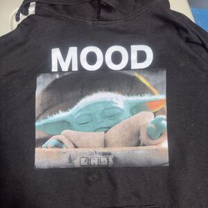 Baby Yoda Mandalorian Star Wars Sweatshirt Mad Engine Black Hoodie Mens L